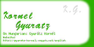 kornel gyuratz business card